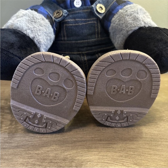 Build A Bear Gray And Black Racoon Plush With Lumberjack Outfit - Picture 7 of 7